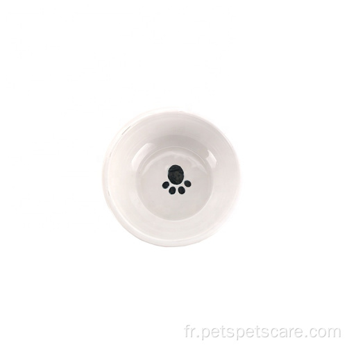 Bol de chien en céramique blanc personnalisable en gros personnalisable pour chiens pour animaux de compagnie